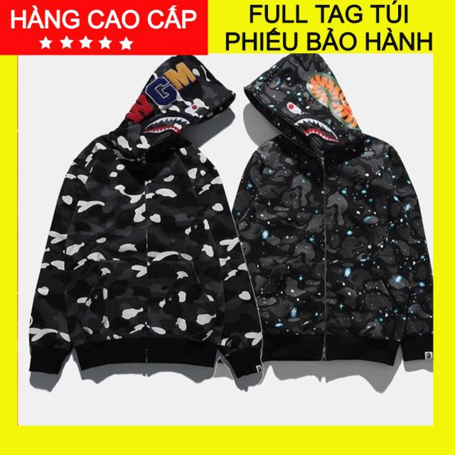 Áo khoác bape galaxy shark, camo phản quang shark, jacket bape shark