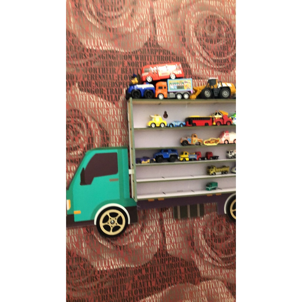 Giá kệ để xe ô tô đồ chơi, lego bằng gỗ