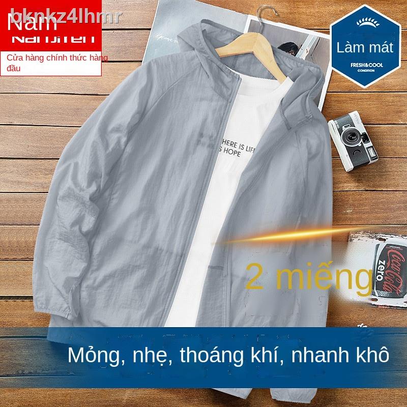 ﹉◕Áo khoác gió nam mùa hè mới Nhật Bản mỏng giới quần chống nắng rộng rãi kích thước lớn bình thường t