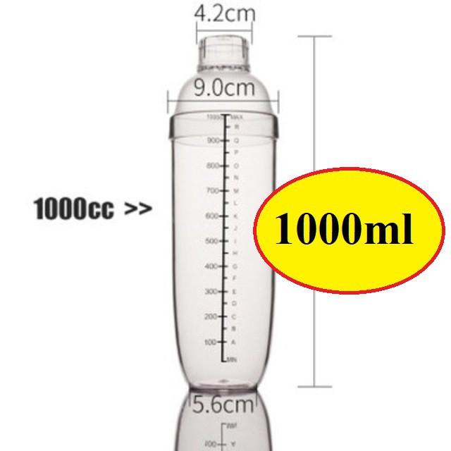 Bình Lắc Shaker Nhựa  1000ML