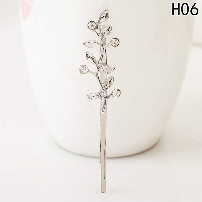 Kẹp tóc màu bạc hình chiếc lá thời trang cho nữ