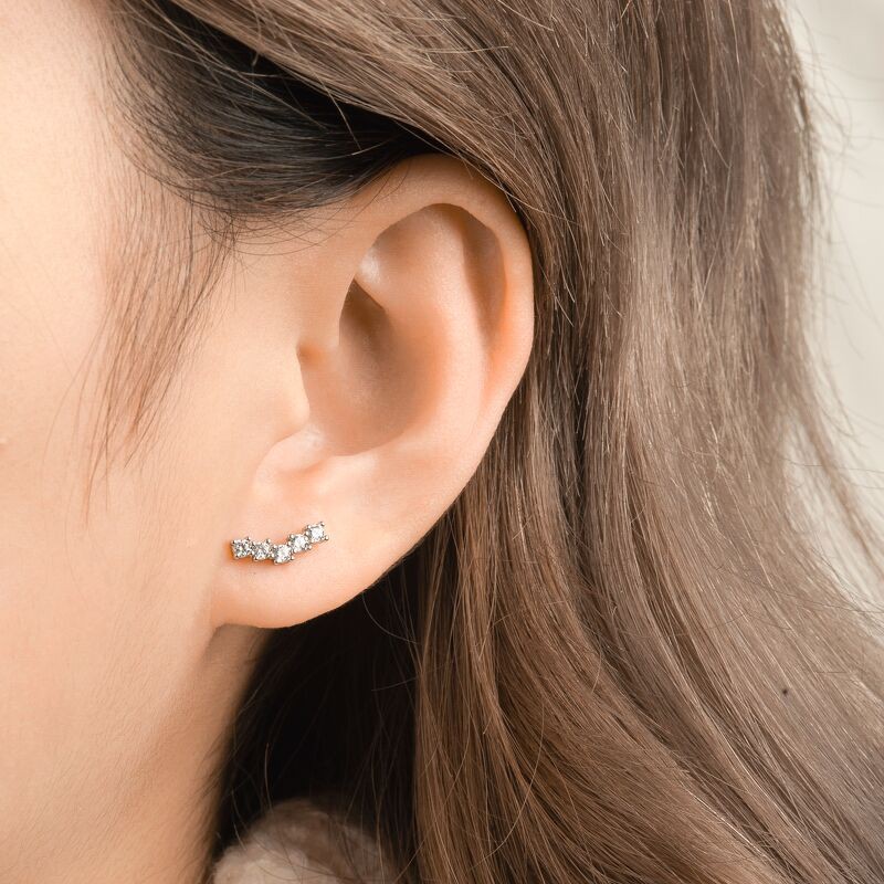 Khuyên tai vòng cung đá (Curved Earring)