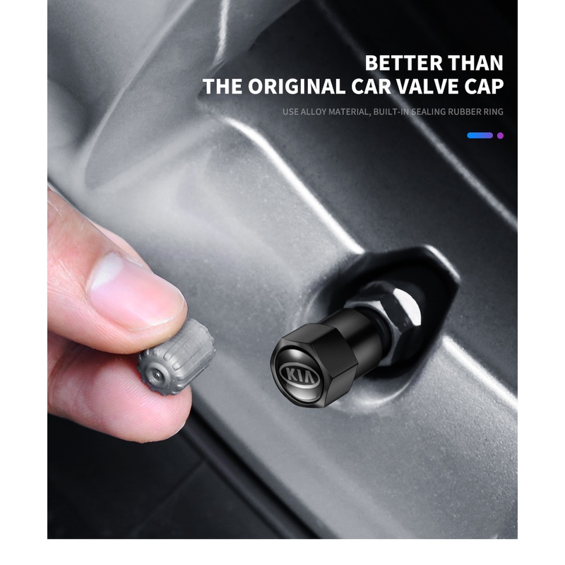 Bộ 4 Nắp Van Bánh Xe Hơi Bằng Nhôm Chống Bụi Cho Kia Spectra Mbang Sportage Picanto RIO