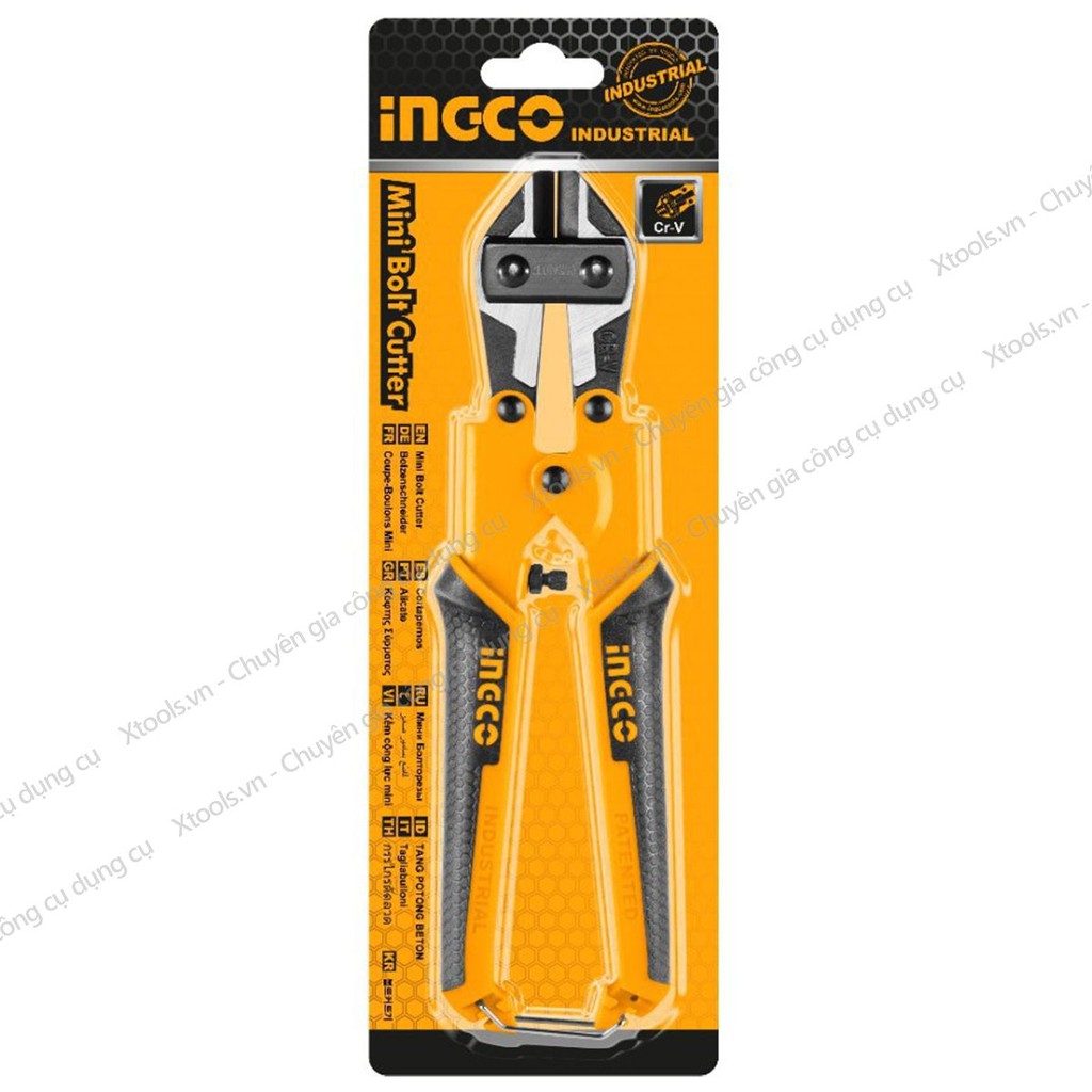 Kìm cộng lực đa năng mini INGCO HMBC0808 8" kềm cộng lực mini thép Cr-V chống rỉ siêu cứng cắt sắt kim loại cáp dây điện