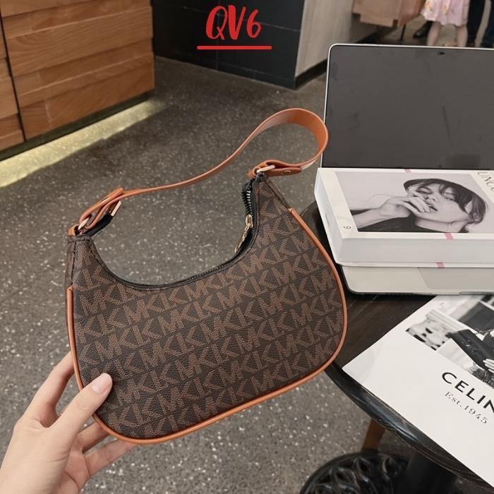 Túi xách nữ dáng thuyền đeo vai kẹp nách họa tiết mk thời trang phong cách trẻ trung tiện lợi - QV68 Shop