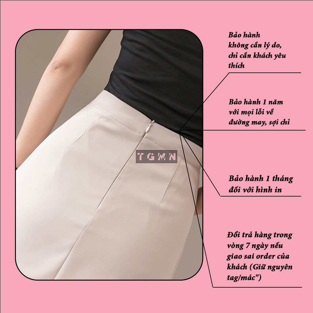 Chân váy ngắn chữ a xẻ trước, Chân váy ngắn công sở xẻ tà có quần trong chống lộ của TGMN | BigBuy360 - bigbuy360.vn