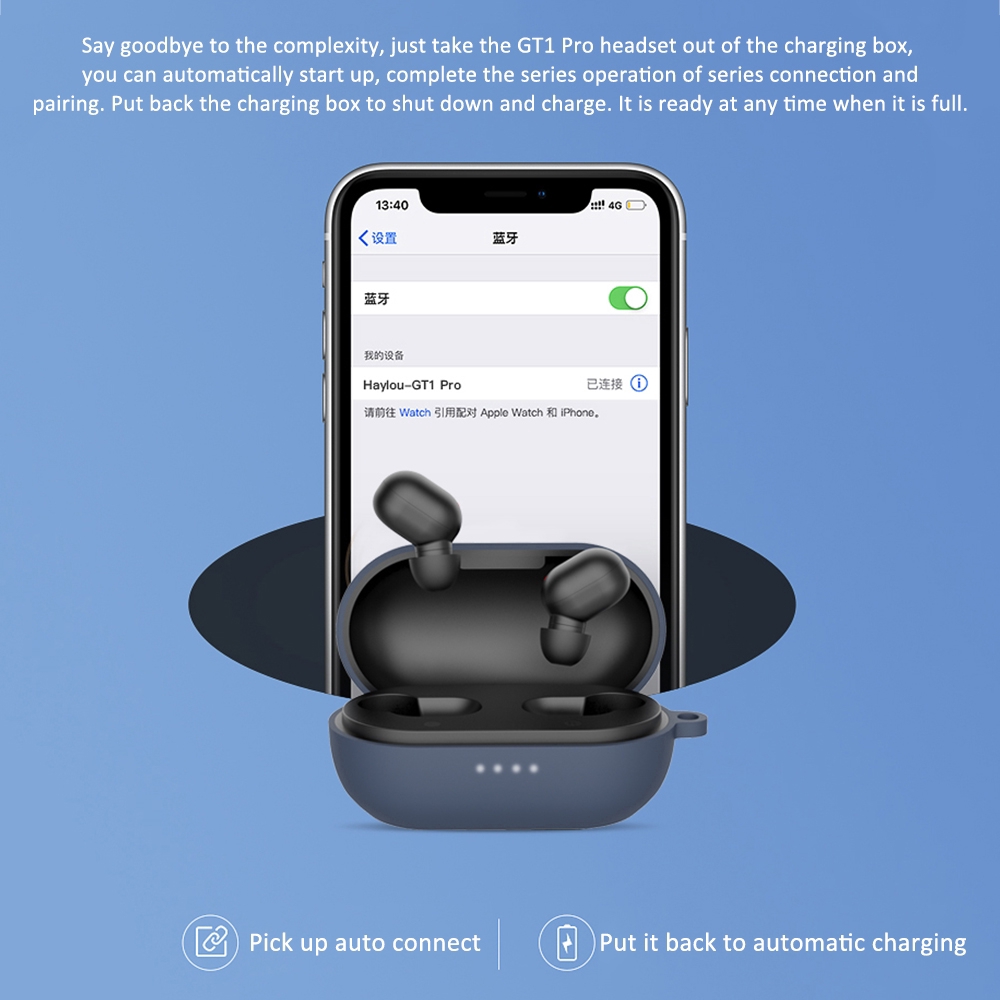 Vỏ silicon màu trơn dành cho tai nghe không tai Haylou GT1 Pro