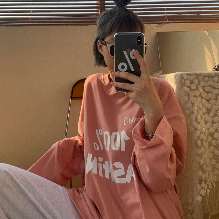 Áo thun tay dài in chữ phong cách Hàn Quốc hợp thời trang cho nữ | BigBuy360 - bigbuy360.vn