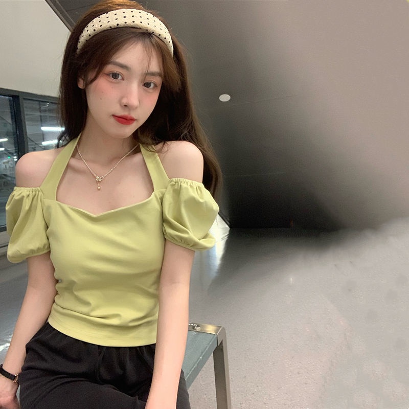 COZOK Áo Trễ Vai Tay Phồng Thiết Kế Quyến Rũ Cho Nữ