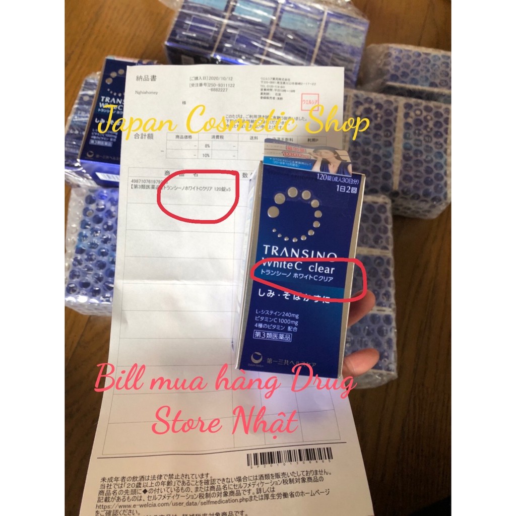 TRANSINO WHITE C CLEAR  HỘP 120 VIÊN