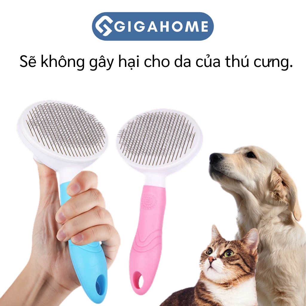 Lược Chải Lông Chó Mèo Có Nút Bấm GIGAHOME Massage Nhẹ Nhàng, Thoải Mái 8055