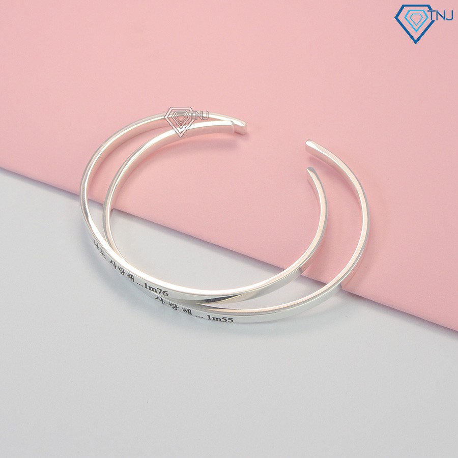 Vòng tay cặp đôi tình yêu bằng bạc khắc tên LTD0013 Trang Sức TNJ