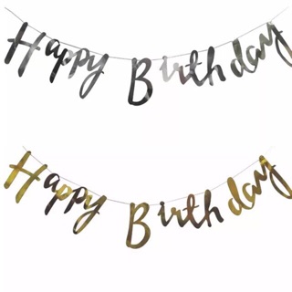 Dây chữ HAPPY BIRTHDAY ánh kim VÀNG BẠC