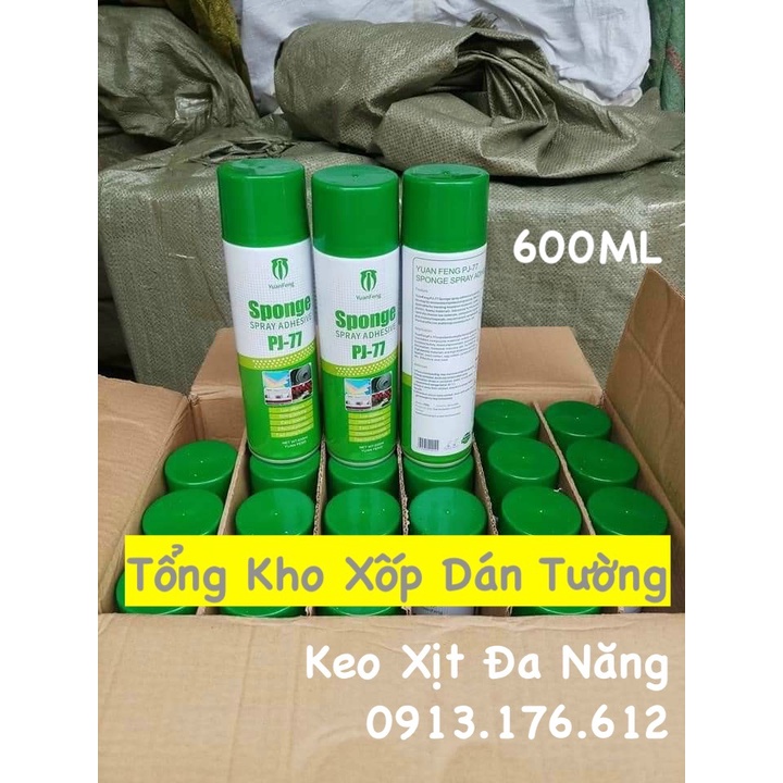 Keo Dán Đa Năng Dạng Xịt Dung Tích 600ML 🔴 Siêu Dính, Chuyên Dùng Cho Xốp Dán Tường