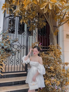 Đầm xoè cup trễ vai