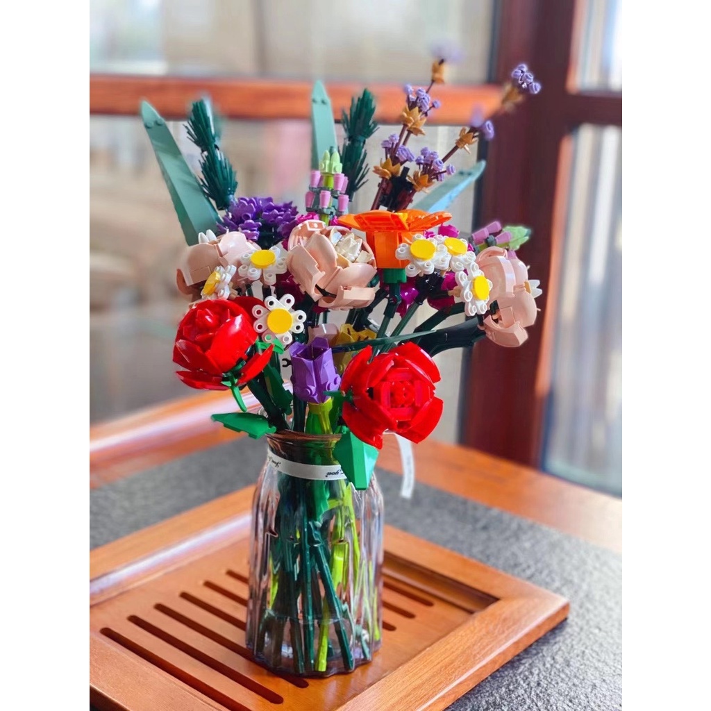 Lắp ráp - Leji 10286 Xếp Hình Lọ Hoa Flower Bouquet 754 Mảnh - Fomantic Gift