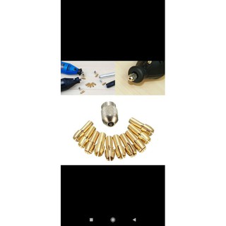 Combo 10 đầu kẹp mũi khoan và Áo Colect cho máy mài mini