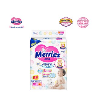 Tã/bỉm dán Merries size M - 64 + 4 miếng (Cho bé 6 - 11kg)