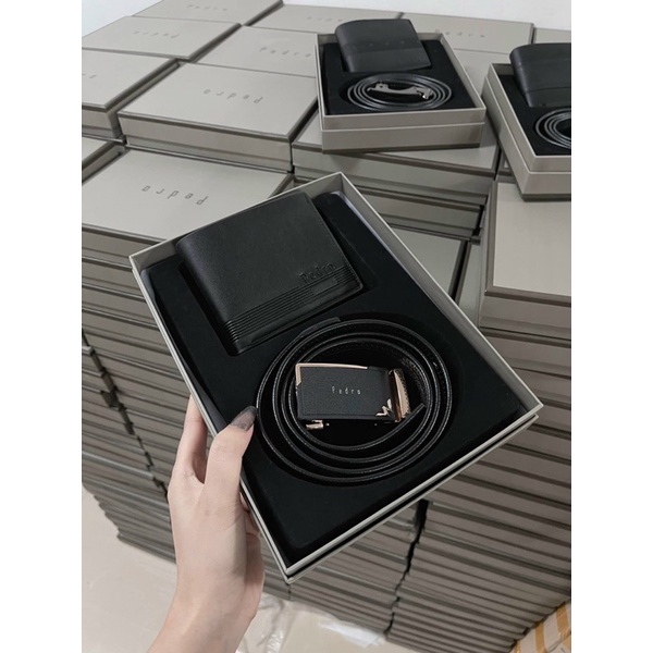 set 2 chi tiết dây lưng kèm ví fullbox hãng