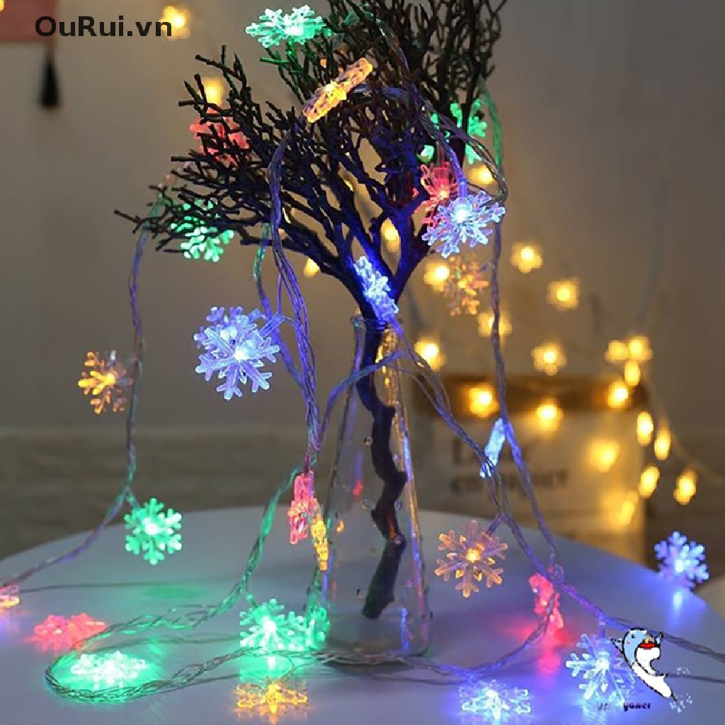 Dây Đèn Led 20 Bóng Hình Bông Tuyết Trang Trí Cây Thông Giáng Sinh Năm Mới
