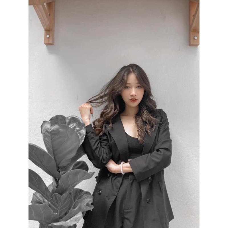 SẴN - SET 3MÓN SHORT VEST ĐEN / NUDE - KÈM VIDEO