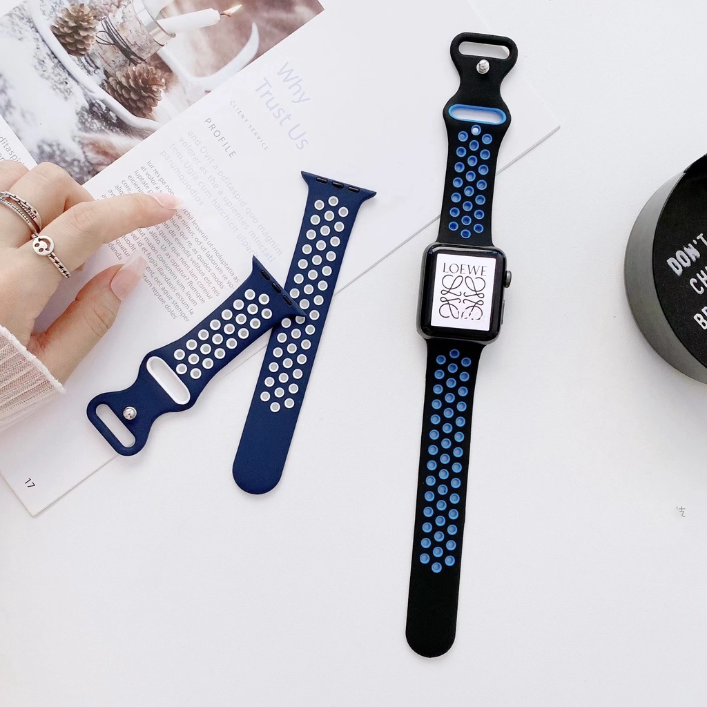 Dây Đeo Thể Thao Bằng Silicone Chống Thấm Nước 40mm44mm Cho iwatch7 Series 6/5/4/3/SE 41mm45mm