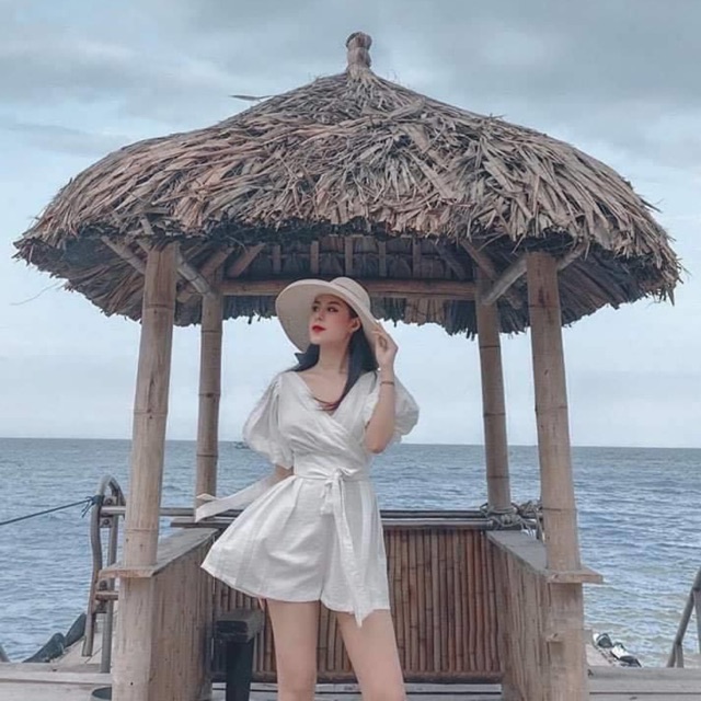 Jum giả váy cổ v