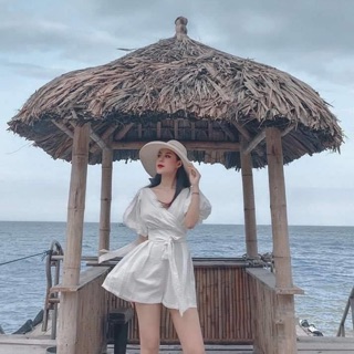 Jum giả váy cổ v