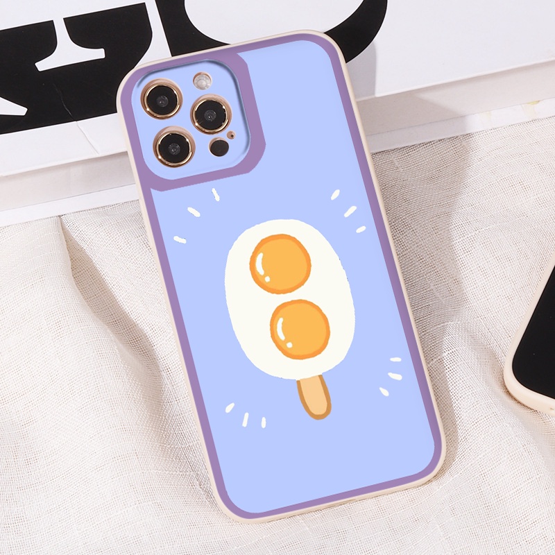 Ốp iphone - Ốp lưng iphone cạnh vuông que kem cute dành cho ip 6 đến 14promax - ng235
