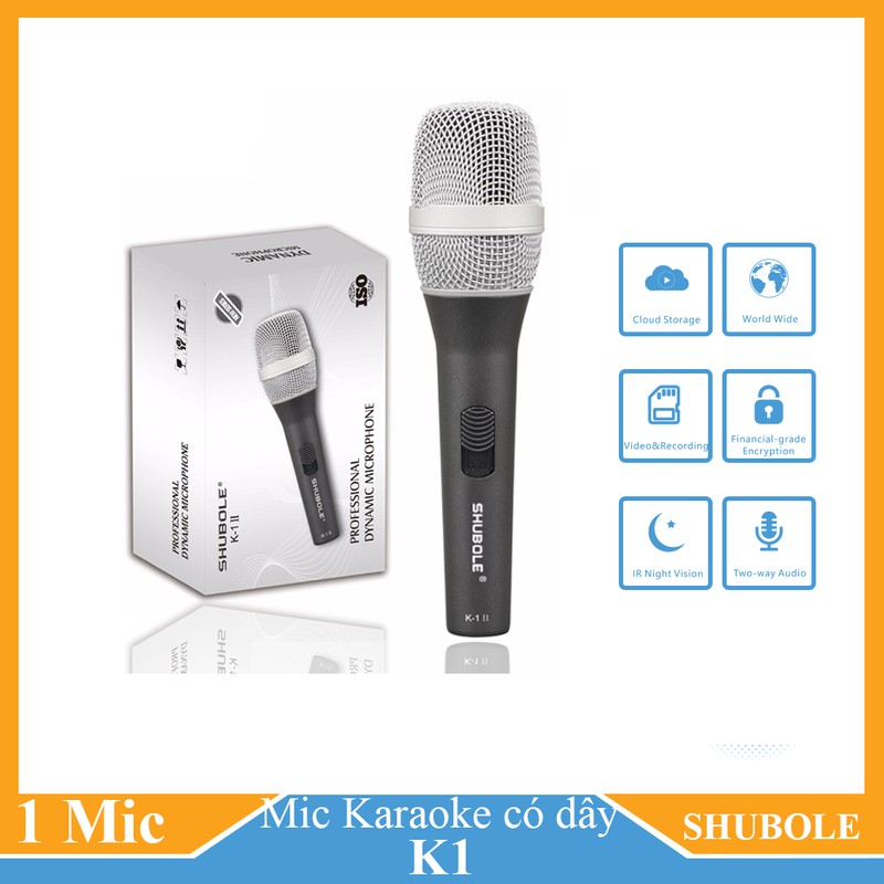 Micro karaoke có dây SHUBOLE K1 II (Hàng chính hãng) Hát nhẹ, hút mic tốt