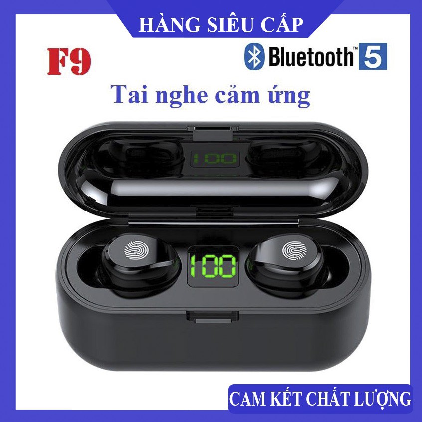 [BẢN QUỐC TẾ] Tai Nghe Bluetooth, Tai Nghe Không Dây AMOI F9 TWS 5.0 9D, Cảm Ứng Chạm, Chống Nước, Chống Ồn