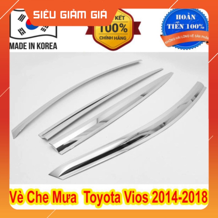 Sản Phẩm Vè Che Mưa Xe VIOS 2014 đến 2020 Mạ Crom Hàn Quốc Hàng Cao Cấp