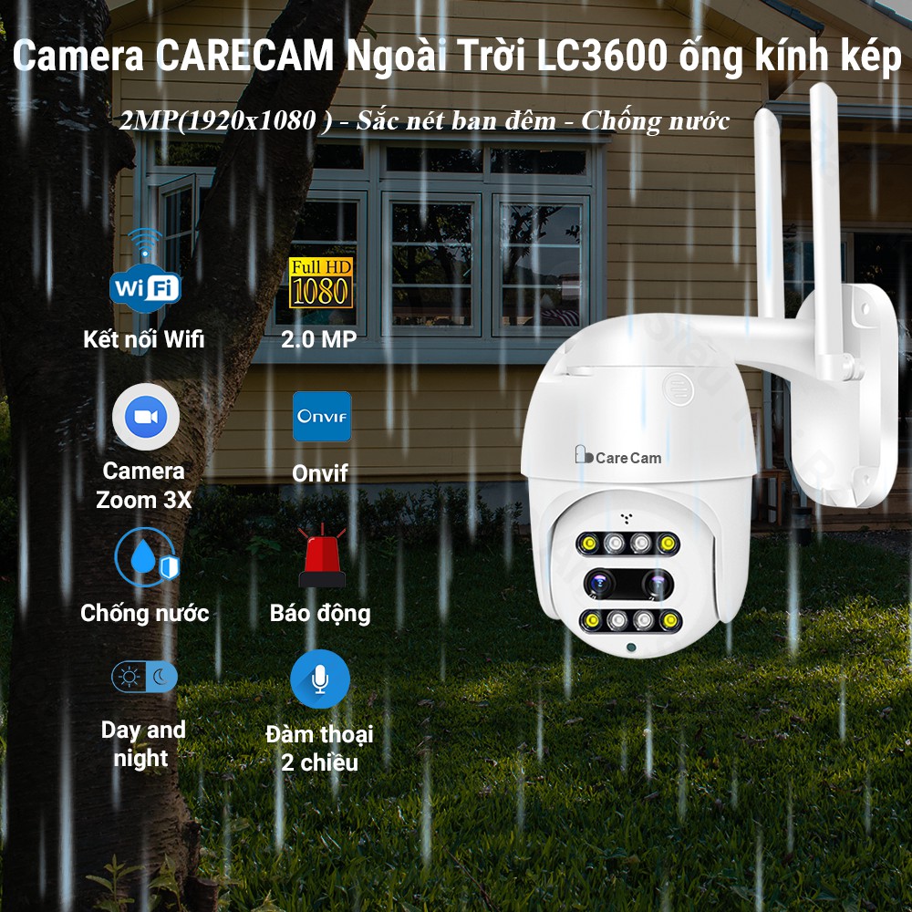 Camera Wifi Zoom 10x-8LED, Camera kép thông minh, Bộ nhớ kép, Đàm thoại 2 chiều, Hồng ngoại xem đêm, Bảo hành 12 tháng