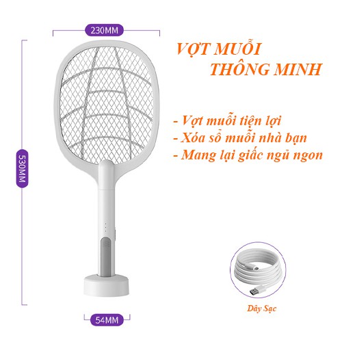 Vợt Bắt Muỗi Cao Cấp Có Khay Đựng Tiện Lợi 2 Chế Độ, Thiết Kế Chống Giật, Chống Chập
