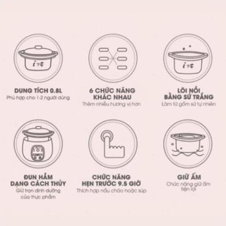 Nồi nấu cháo ninh hầm cách thuỷ cho bé bear 0,8lít chính hãng