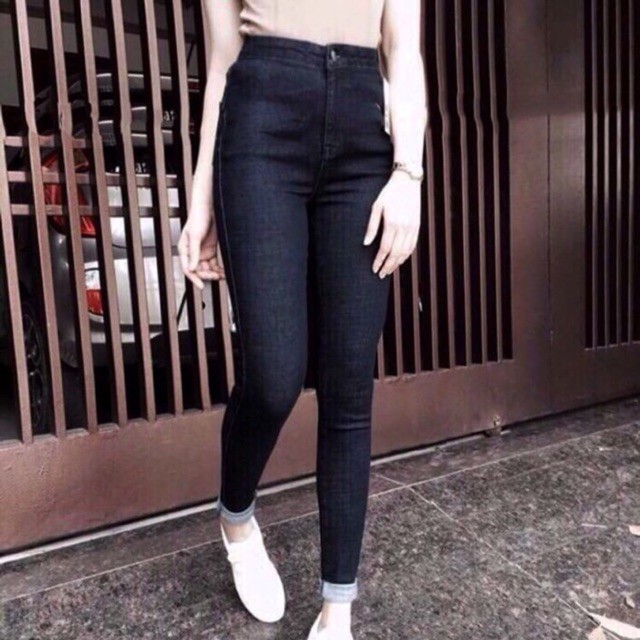 QUẨN JEAN XANH CO GIÃN KHÔNG ĐAI NỊT NNB0