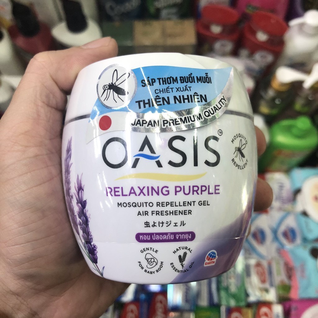 Sáp thơm đuổi muỗi OASIS Hương Lavender 180gr chất lượng Thái Lan cao cấp mosquito repellent gel relaxing purple