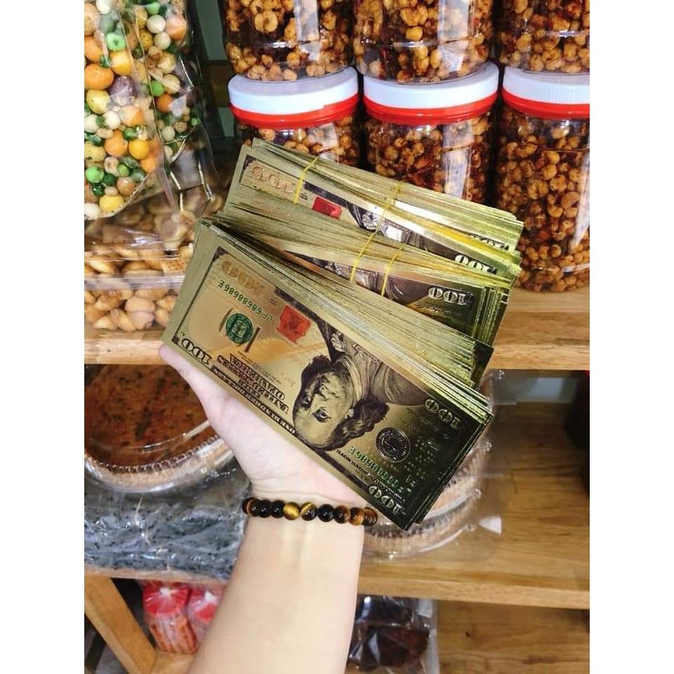 20-50-100 Tờ Tiền Đô La Mạ Vàng May Mắn