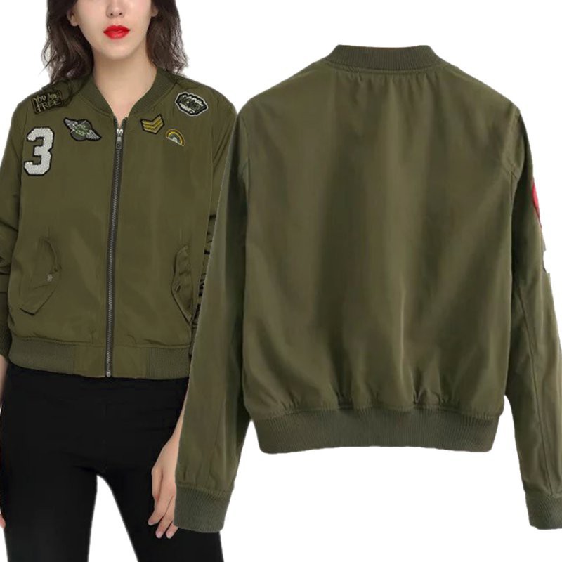 Áo Khoác Bomber Nữ Thêu Hoa