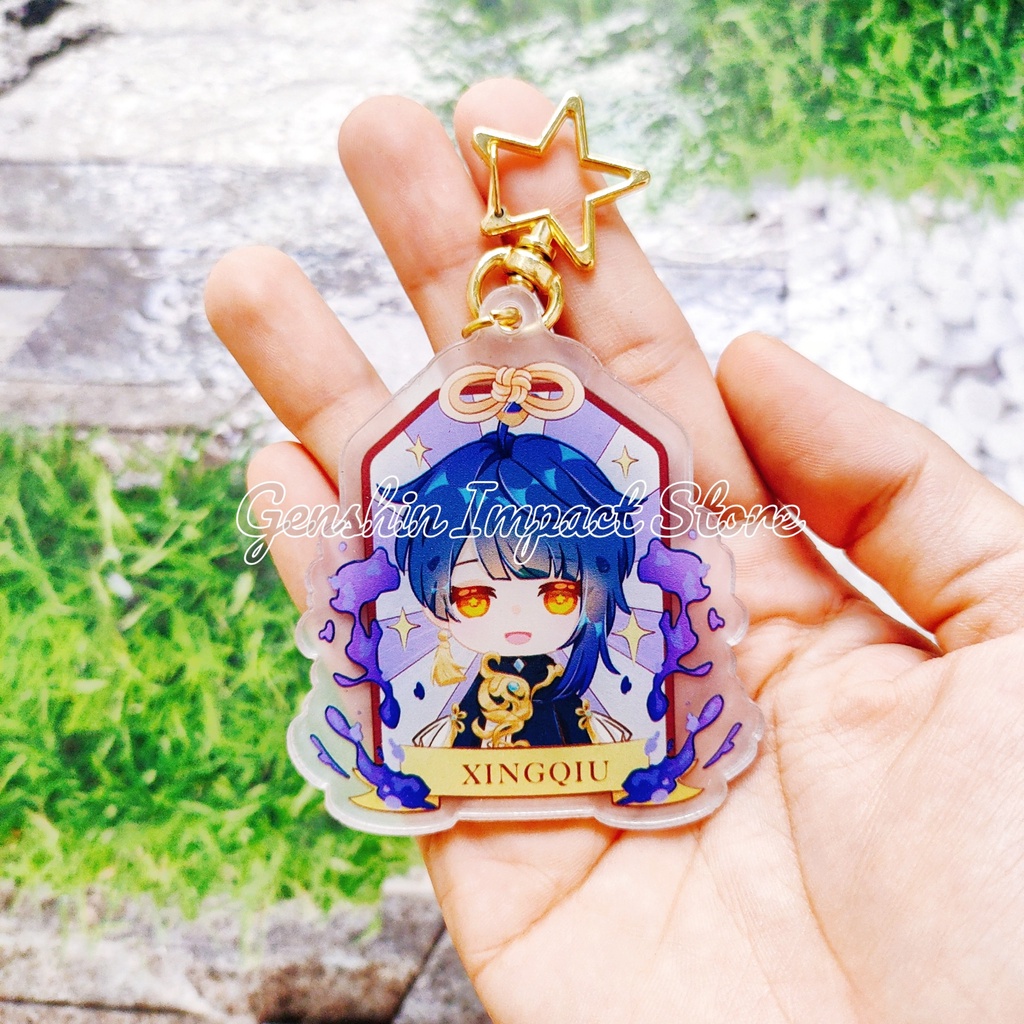 Xingqiu Móc khóa Genshin Impact ver may mắn M13 (in giữa acrylic)
