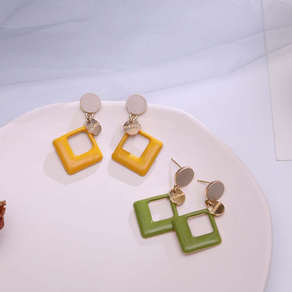 Bông Tai S925 Hình Vuông Phong Cách Hàn Quốc Tối Giản Thời Trang