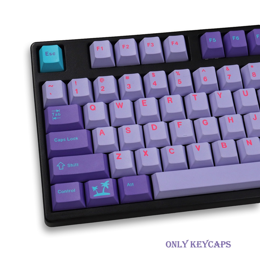 Bàn Phím Cơ Gmk Vaporwave PBT 130 Phím Chiều Cao Nhuộm Màu Độc Đáo Tiện Dụng