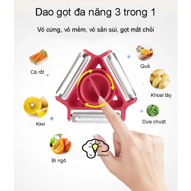 NẠO, BÀO RAU CỦ QUẢ 3 TRONG 1 GỒM 3 LƯỠI GỌT SẮC BÉN NHỎ GỌN