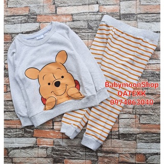Bộ bé trai nỉ da cá gấu pooh hm