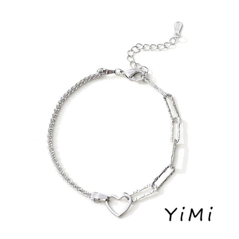 vòng tay nữ Mạ Bạc Hình Trái Tim Đôi Thời Trang Cho Nữữ