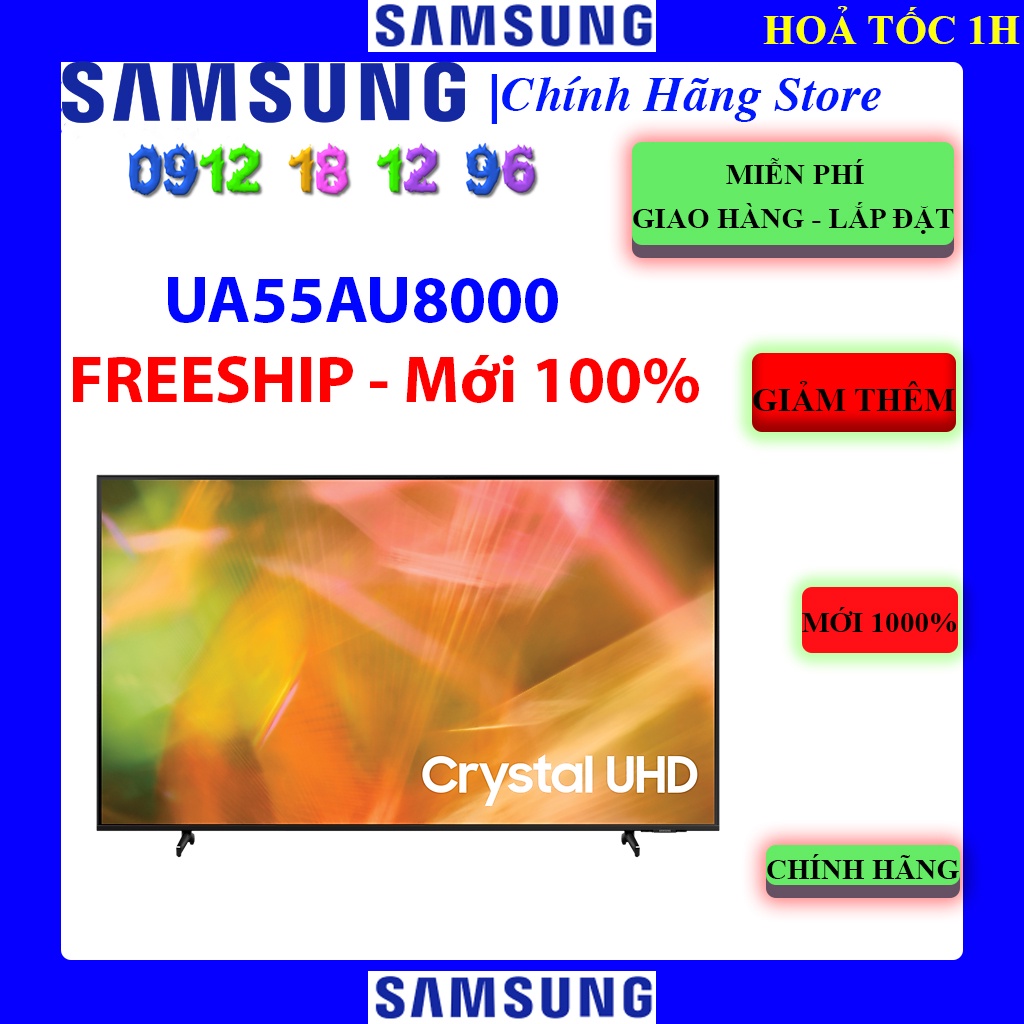 [Mã ELHAMS5 giảm 6% đơn 300K] Smart Tivi Samsung UA55AU8000 4K UHD 55 Inch | SAMSUNG 55AU8000