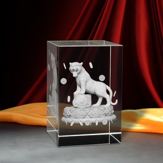 Tượng 3D Con Hổ, Cọp (Dần) - Trang Trí Xe Ô tô/ Bàn Làm Việc - Bằng Pha Lê