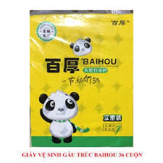 Bịch 36 cuộn giấy vệ sinh gấu trúc baihou cuộn chắc