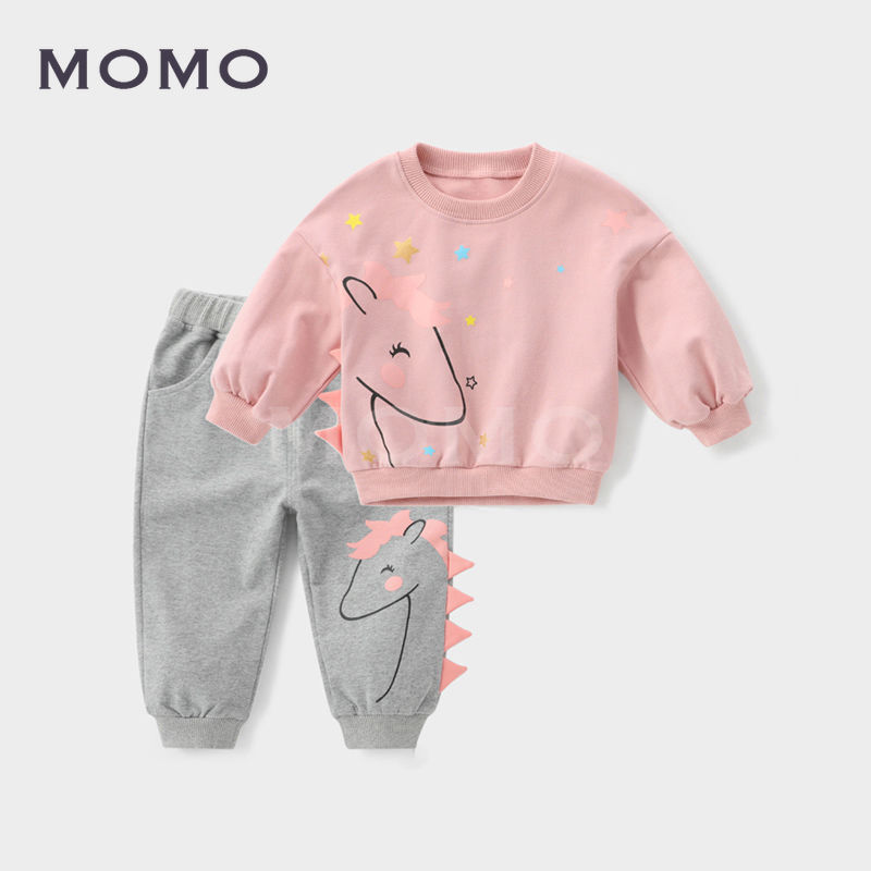 Set Áo Quần Sweater Họa Tiết Động Vật Đáng Yêu Thời Trang Cho Bé Gái 1-5 Tuổi