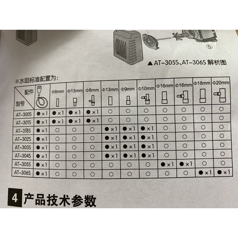 Phụ kiện bơm atman 305s/306s